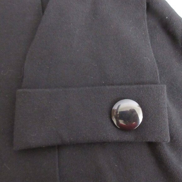 Nygard Collection Sweater Cardigan Women Sz PM Black One Button Neck 3/4 Sleeve - Picture 5 of 5